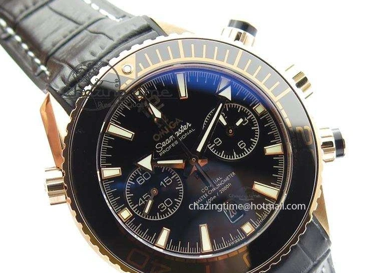 0326 Breathable Seamaster Professional Chrono RG Black Ceramic Black Dial On Black Gummy Strap A 8214